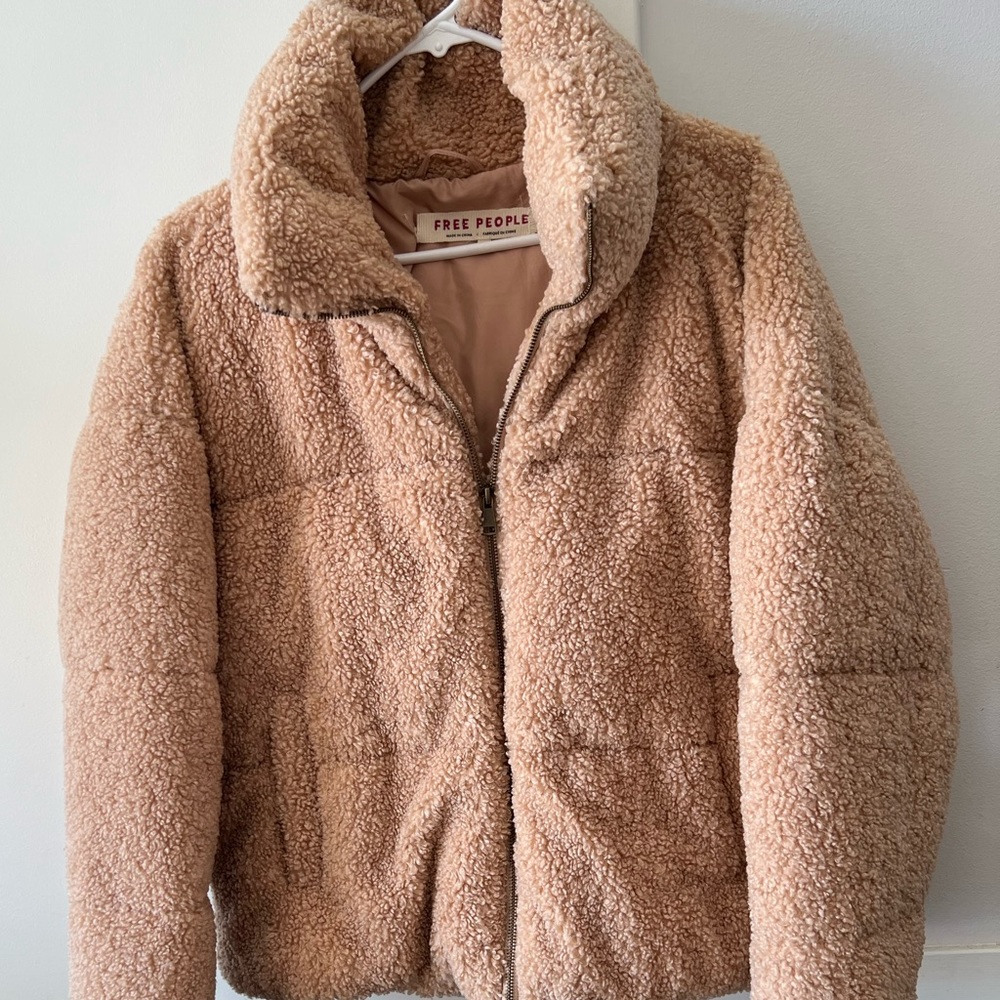 Free People Teddybear Coat - Size Small in Camel